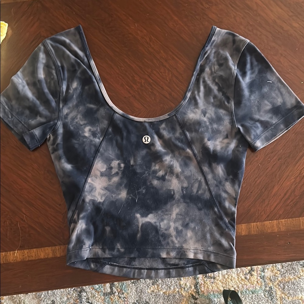 lululemon athletica Black Gray Fitted Crop Bodysuit